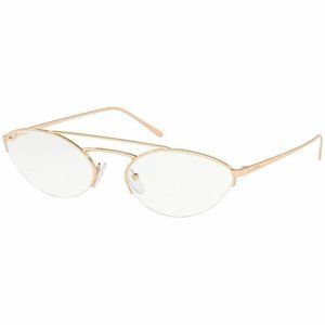 Prada Oval Eyeglasses Pink Gold W/Demo Lens